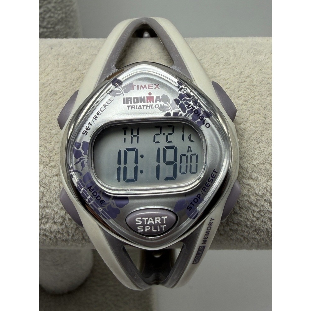 Timex M892 Floral Bezel‎ New Battery Ladies Watch Ironman Triathlon 34MM 7.5"